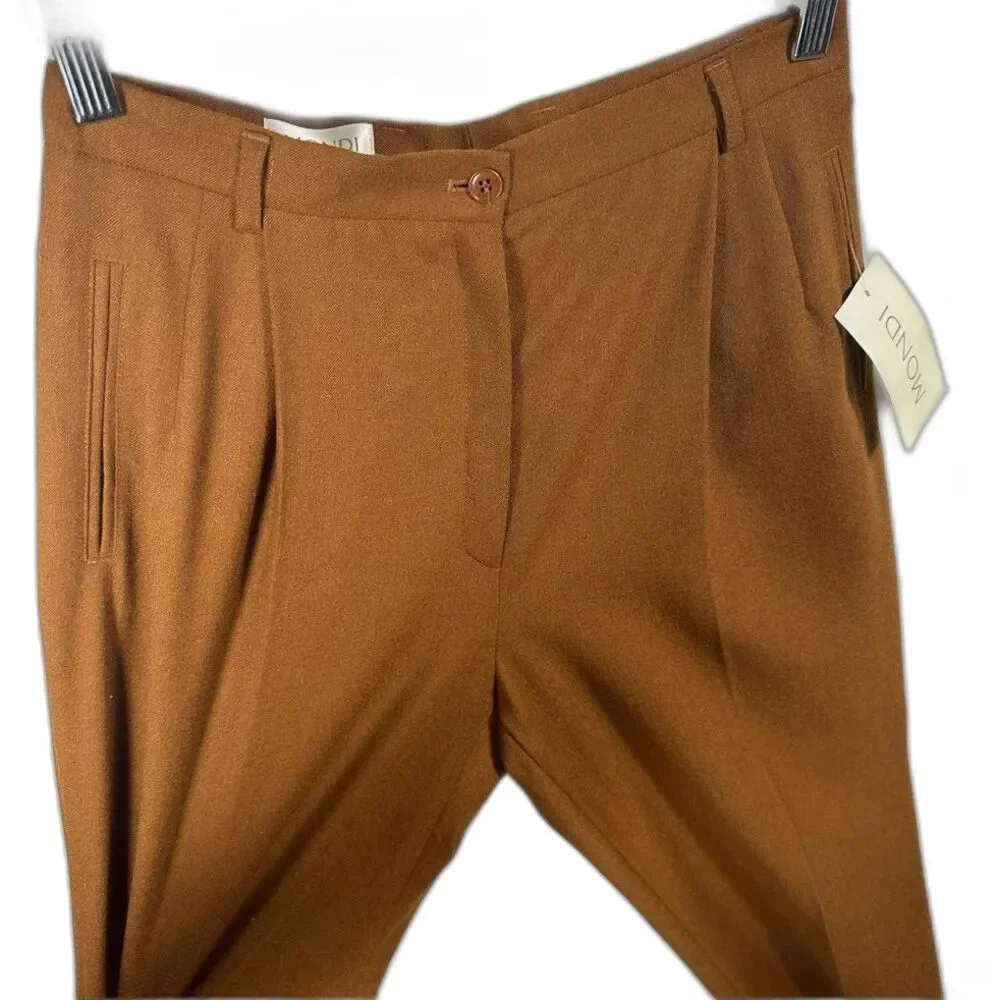 Mondi Vintage Brown Straight Fit Dress Trouser Pants NWT Size European 38/US 8